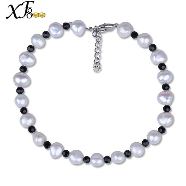 

anklets [xf800] baroque pearl natural freshwater jewelry fashion 8-9mm trendy gift for party[f210], Red;blue