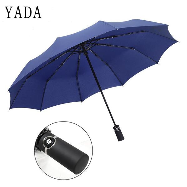 

umbrellas yada 10k design luxury big windproof folding rainy automatic umbrella for women men anti-uv auto female parasol yd059