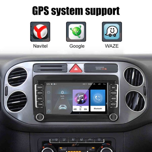 Araba Radyosu Android 10 1 Multimedya Oyuncu 1G 16G 7 inç VW Volkswagen Koltuğu Skoda Golf Passat 2 Din Bluetooth WiFi GPS274D