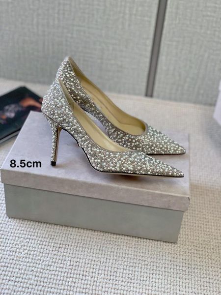 

dress shoes luxury super heel diamond pearl women's hand customized fairy, Black