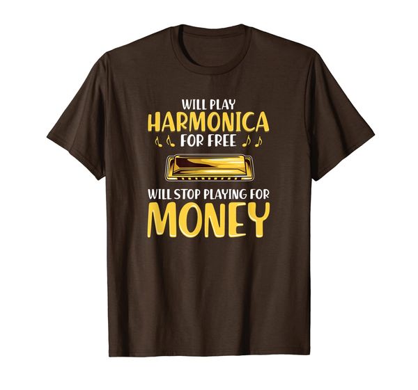 

funny harmonica player will splaying for money t-shirt, White;black