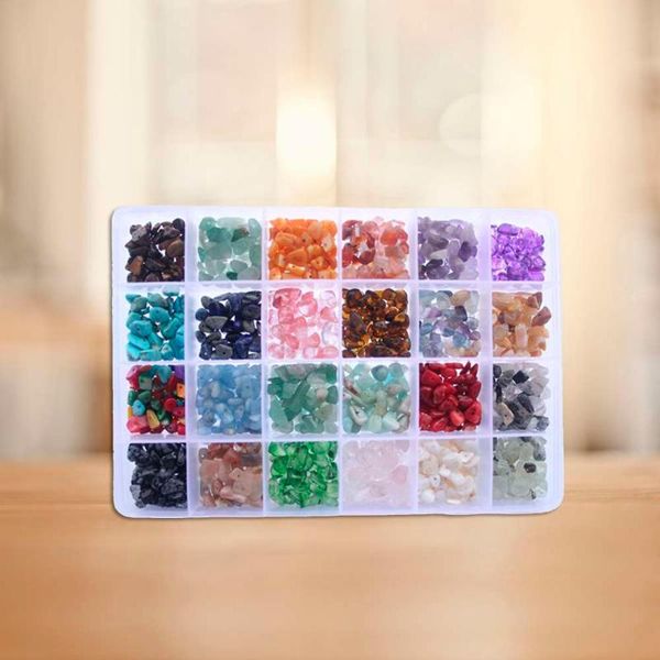 

decorative objects & figurines diy natural stone fragments loose beads set 24 color handmade necklace earrings jewelry accessories decor