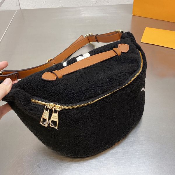 

designer women teddy terry chest pack bag france paris luxury brand l lambswool plush printed crossbody handbags lady v monograms pattern sh