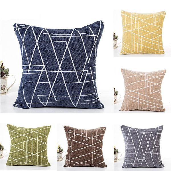 

pillow case chenille geometric style waist throw cushion cover soft pillowslip square comfortable car decoration home supplies