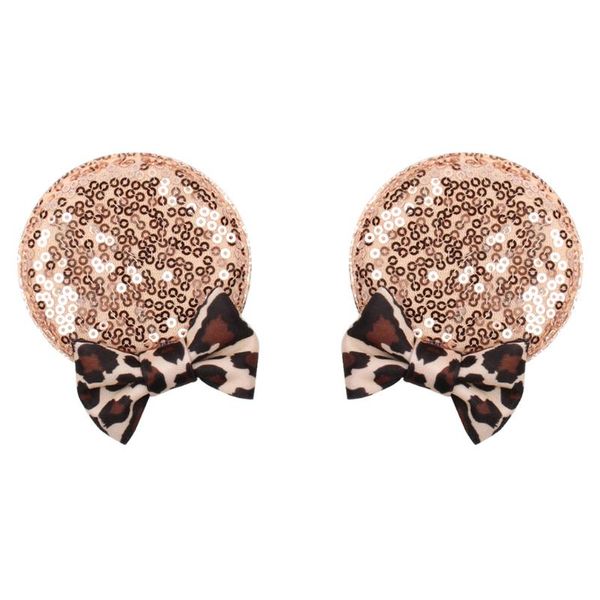 

pairs/lot, spring leopard mouse ears clips for girls kids festival cute bow hair hairpins party barrette accessories, Slivery;white