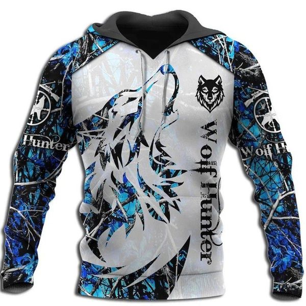

men's plus size hoodies & sweatshirts spring and autumn wolf animal pattern printing hoodie harajuku fashion hooded casual pullover j, Black;brown