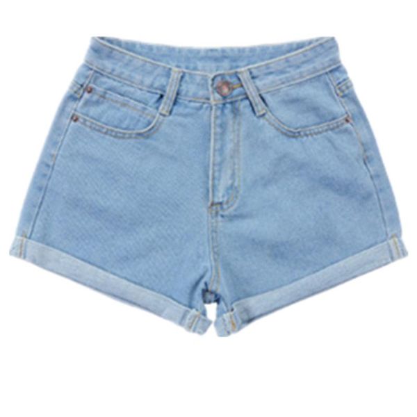 

spring and summer women denim shorts retro high waist blue loose short thin curling fashion lager size jeans women's, White;black