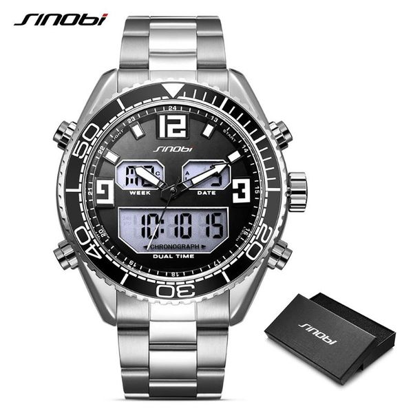 

business men watch fashion men's quartz wrist stainless steel waterproof digital wristwatch wristwatches, Slivery;brown