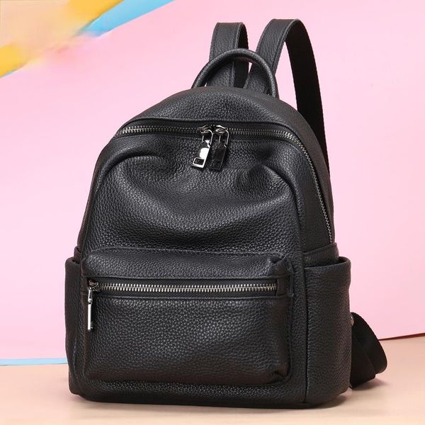 

backpack style ladies leather korean fashion layer casual women's bag