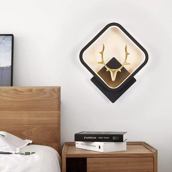 

wall lamp modern art golden antler led bedroom bedside stairs corridor interion lighting sconce indoor decoration fixture