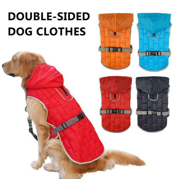 

dog apparel autumn winter clothes pet cotton vest outdoor waterproof warm double-sided