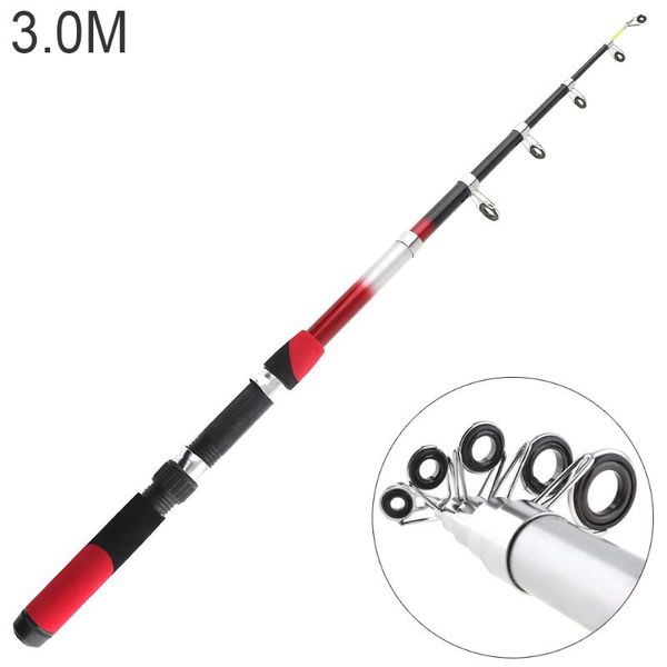 

portable 3.0m glassfiber fishing rod travel sea rock spinning pole boat rods