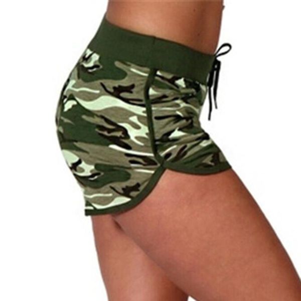 

yoga outfit high waist women sport shorts ladies cool fitness camouflage elastic running outdoor broadcloth print polyeste