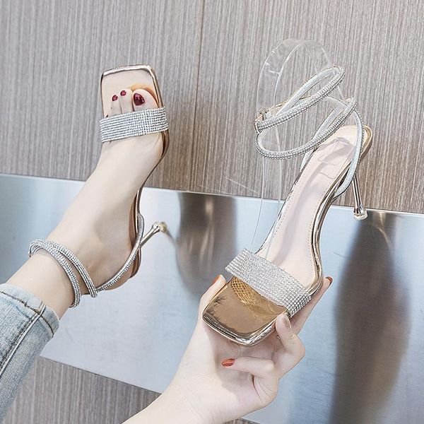 

sandals all-match velvet shoes stiletto heels suit female beige buckle strap med 2021 women's suede comfort girls clear black fa