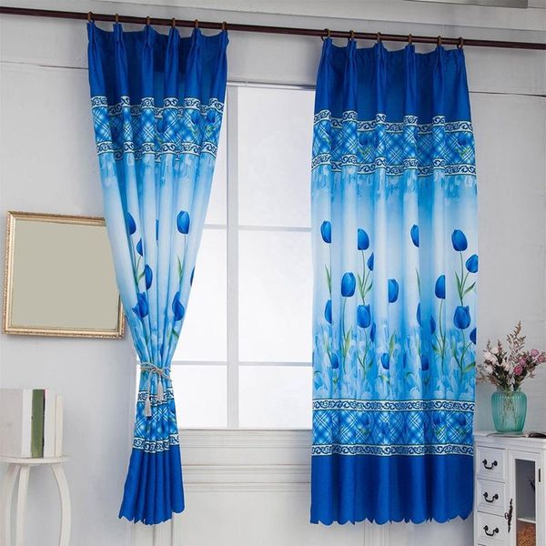 

tulip pattern living room curtains 100x200cm polyester blackout curtain for the kitchen brdroom window & drapes