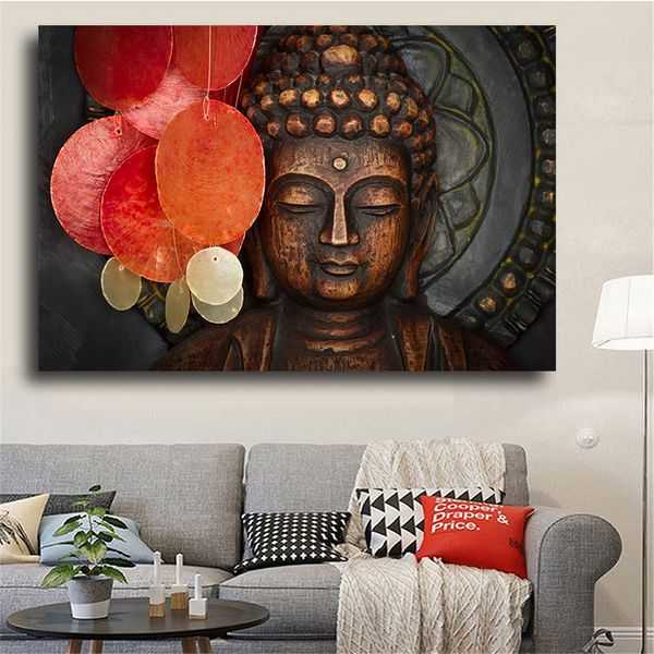 Dipinti su tela da parete Buddha Poster e stampe Immagini da parete per soggiorno Stampe d'arte decorative moderne Senza cornice