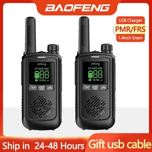 

walkie talkie 1/2pcs baofeng pofung f17 usb rechargeable mini long range frs pmr446 portable two way radio for hunting bf-888s