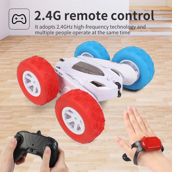 

electric aircraft4wd rc car 2.4g radio remote control car 124 double side rc stunt cars 360 reversing model with music and lights toy for ki