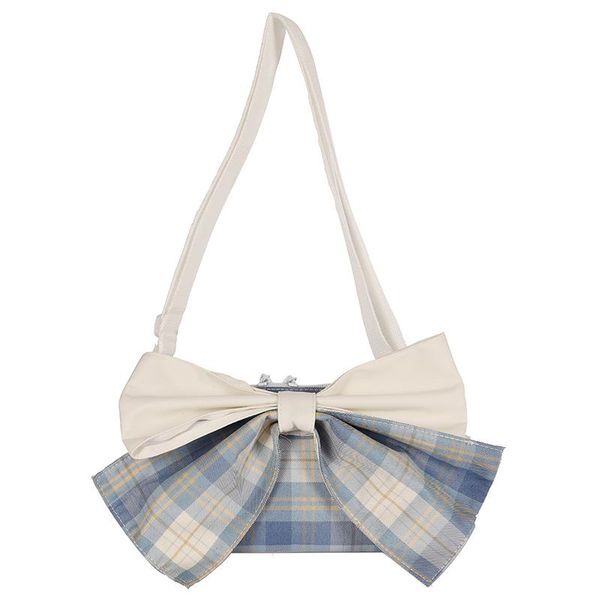

women cute bow handbag messenger bag soft japanese jk uniform plaid lolita shoulder ladies crossbody bags female bolsas evening