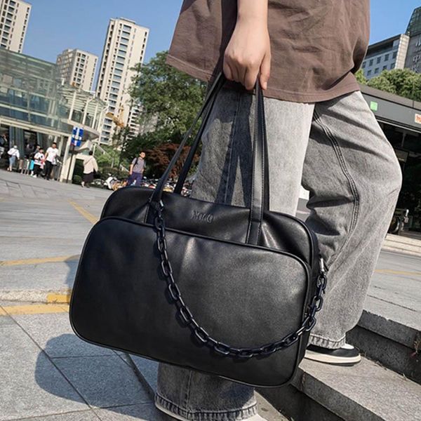 

evening bags 2021 summer fashion thick chain handbags retro ladies large capacity luggage bag pu leather shoulder purse