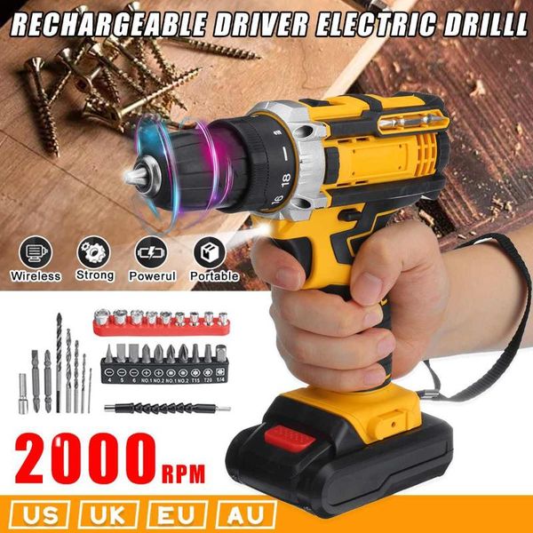 

professiona electric drills 21v drill cordless screwdriver wireless power tools hammer set with lithium battery