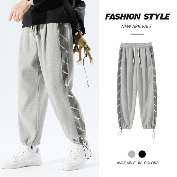 

men's pants 2021 arrival jogging male stretch plus size running fitness casual trousers sweatpants 8xl baggy skateboard men, Black