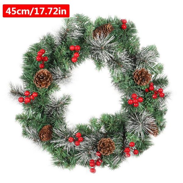 

decorative flowers & wreaths 45cm christmas artificial wreath large reusable pine cone berries door window garland for decor