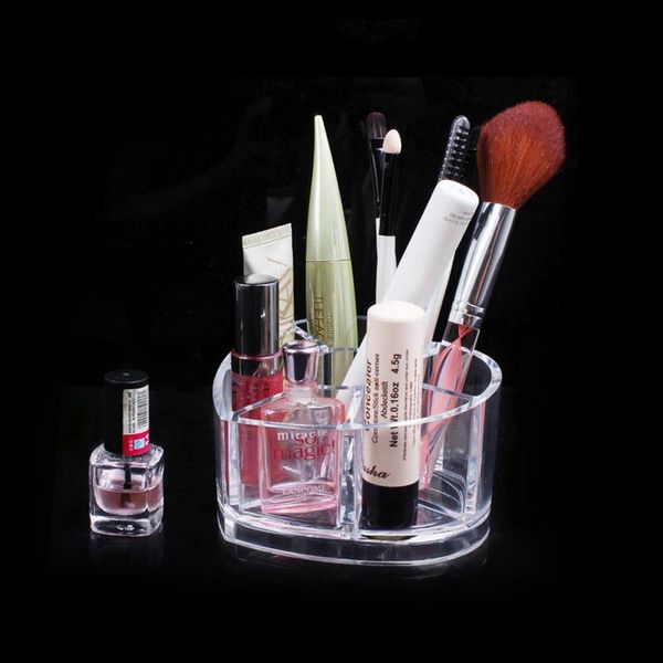 

storage bottles & jars 8 lattice transparent make up container love shape acrylic cosmetics pencil case makeup organizer cosmetic holder box