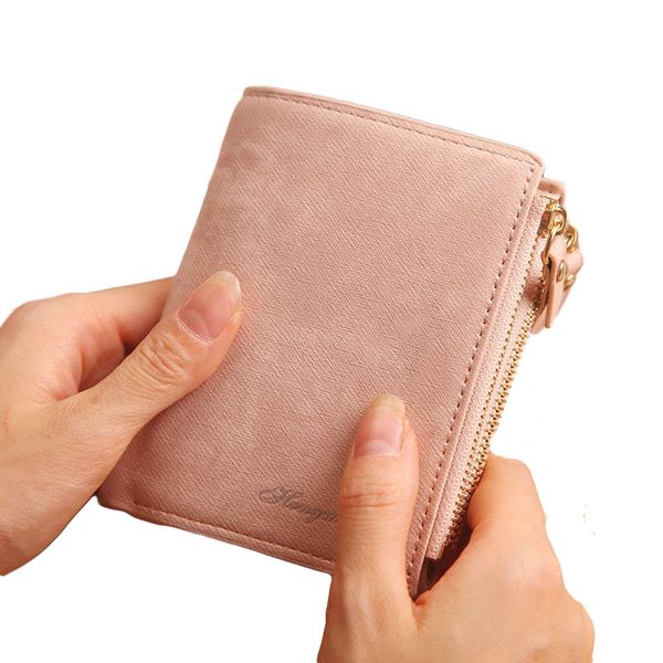 

2021 female fashionable creative zipper wallet short leather card holder coin organizer wholesale retro wallets for women, Red;black