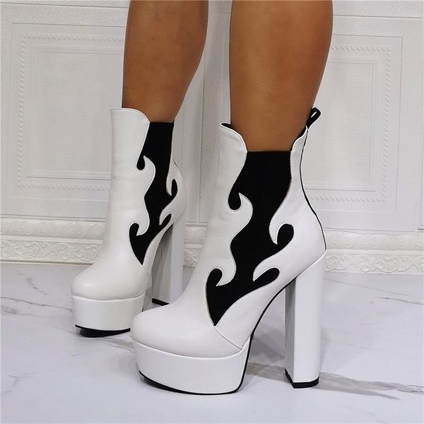 

boots fashion waterproof platform thick heel super high large women's, Black