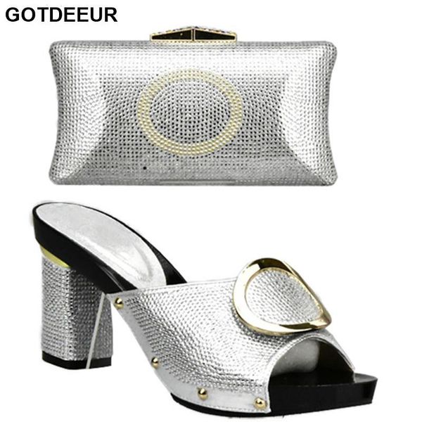 

dress shoes sliver color italian and bags to match with bag set decorated rhinestone nigerian party, Black