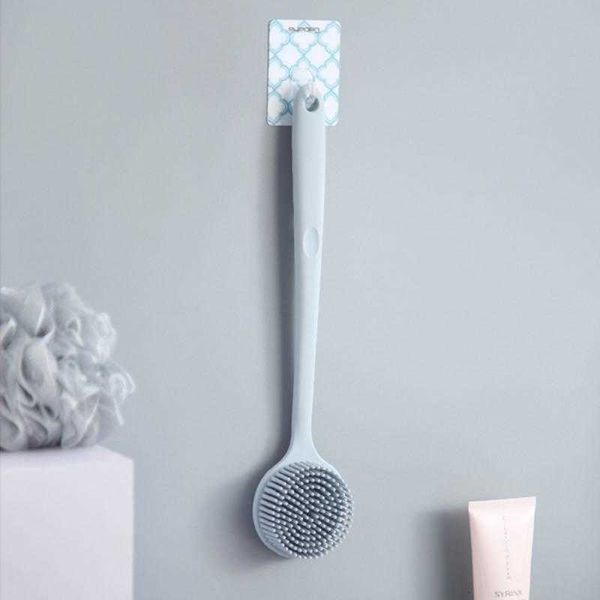 Multifunktionale Silikon-Badebürste mit langem Griff doppelseitiger Rückenwäscher Badewannenbürste Hautmassage Gesundheit Duschwerkzeug 210724