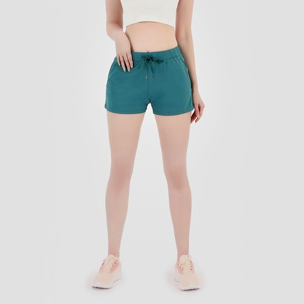 

womens yoga shorts feminine casual shaping outfits cinchable drawcord running short pants ladies sportswear solid color girls exercise fitne