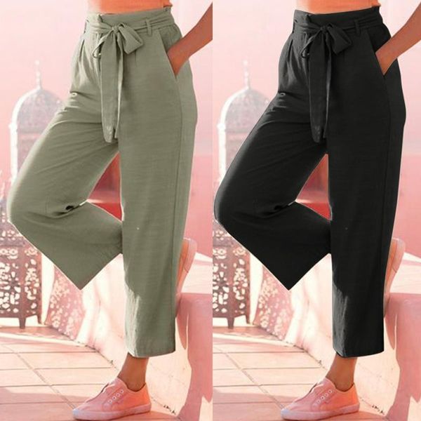 

yoga outfit retro printing women high waist pockets pants easy trousers long boho beach pantalons capris pantalon pour femme#30