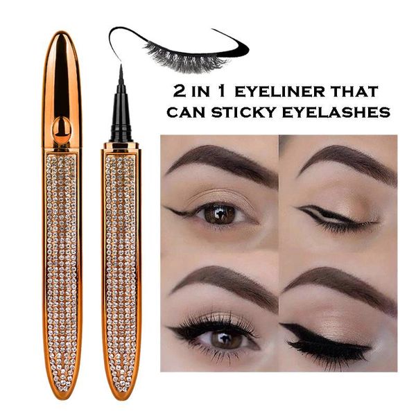 Star Diamond Eyeliner Impermeabile, a prova di sudore e di lunga durata Ciglia finte autoadesive Senza colla Eye liner nave libera 10