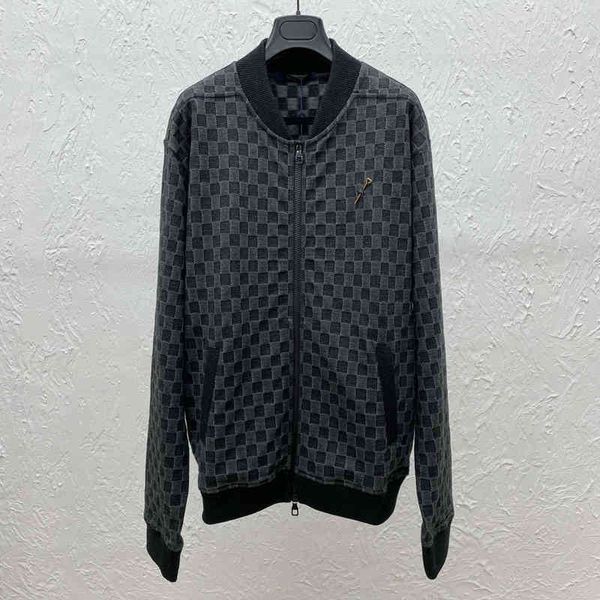 

men's tracksuits 21ss autumn lastest checkerboard jacquard suit mens tracksuit eu size em3g, Gray