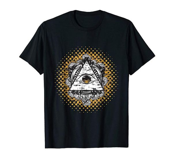 

men's t-shirts occult illuminati eye pyramid tee, White;black