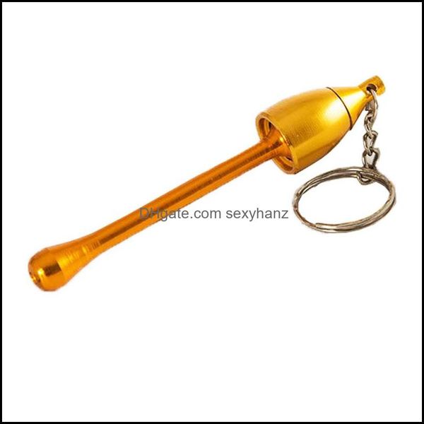 

keychains fashion aessories mini aluminum smoking pipe keychain pendant mushroom shape outdoor portable gwe11317 drop delivery 2021 ylj40, Silver