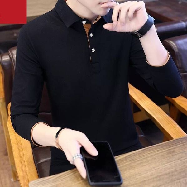 

men's polos polo shirt long sleeves brand design fashion male casual spring autumn clothes blue plus asian size m-3xl 4xl lu38, White;black