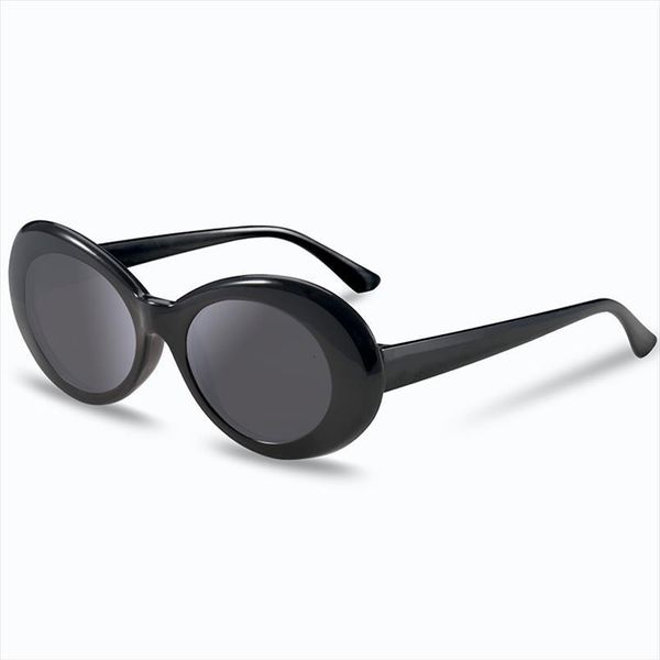 

classic kurt cobain oval sunglasses men and women fashion retro white black wind mirror