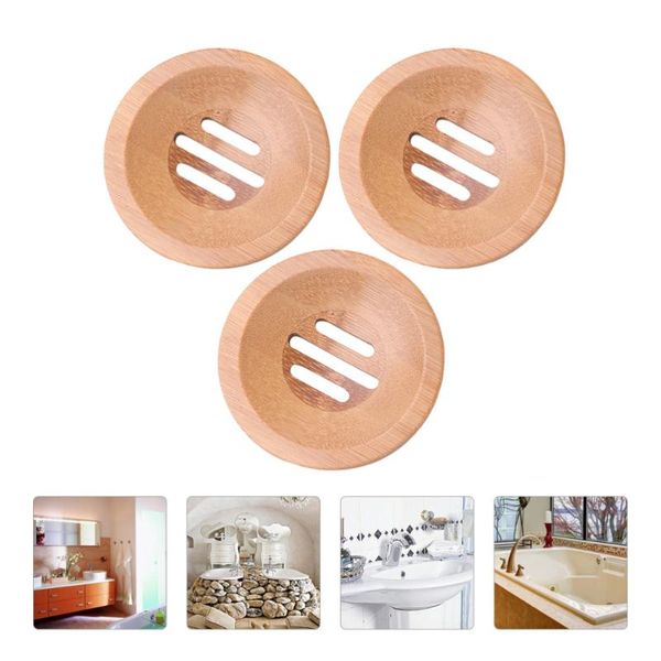 

soap dishes 3pcs bamboo dish placing rack drying tool case