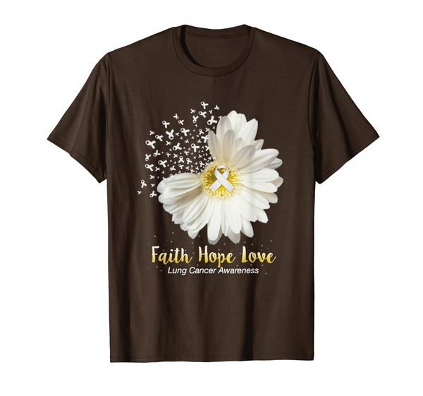 

faith hope love tshirt lung cancer awareness gifts t-shirt, White;black
