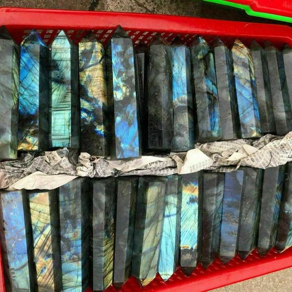 

decorative objects & figurines natural labradorit crystal obelisk quartz wand tower healing