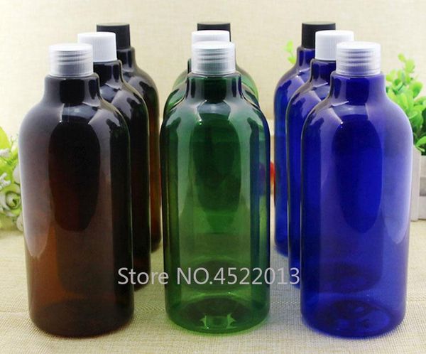 

500ml large shampoo/body cream container,empty plastic blue/brown/green cosmetic lotion/emulsion refillable bottle with flip cap storage bot