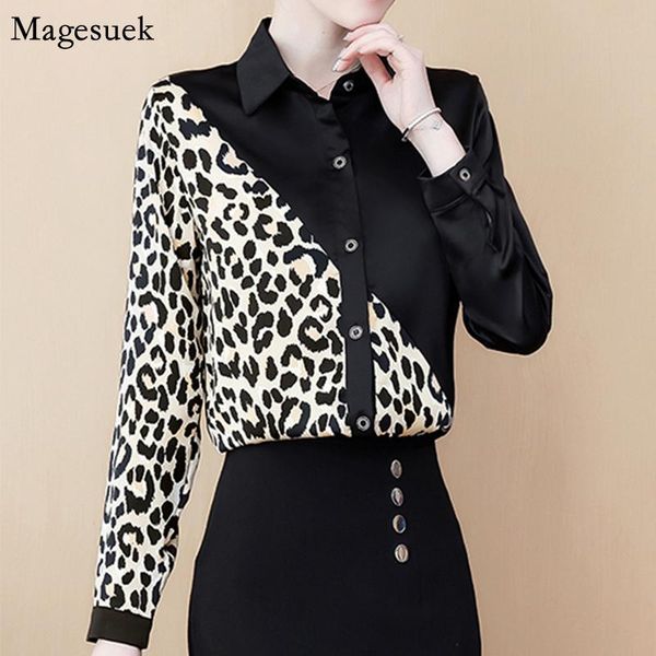 

autumn fashion long sleeve shirt women leopard casual womens and blouses slim plus size blouse blusas 8054 women's & shirts, White