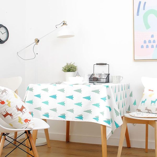 

nortic style christmas table cloth forest series accept customized rectangular cotton linen blending cover