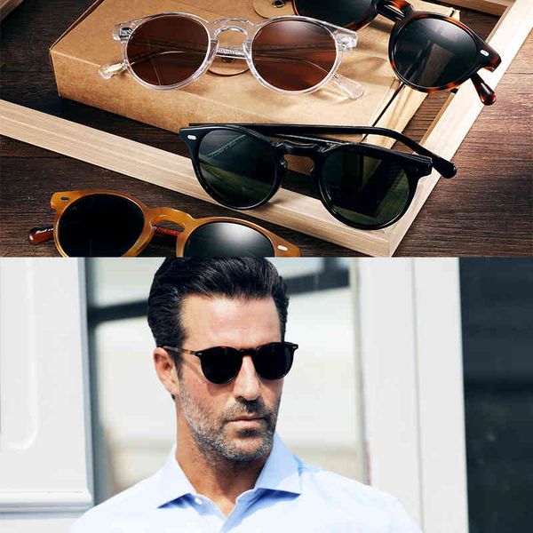 

sunglasses fashion vintage polarized sunov5186 clear frame gregory peck brand designer men women circle glasses, White;black