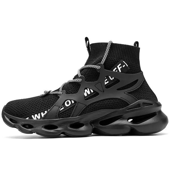 

summer heightening 10cm 8cm breathable large 45 fly woven 46 socks sports men's shoes, Black