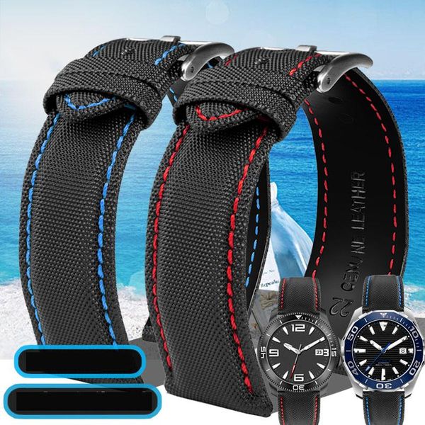

watch bands quick release strap bracelet 20 22 21 23 24mmwaterproof breathable nylon man watchbands watches clock accessories, Black;brown
