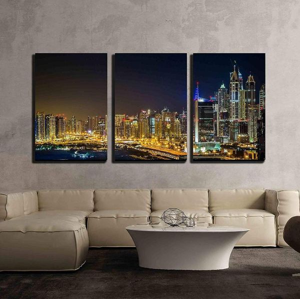 

metal painting 3 piece canvas wall art original oil of lighthouse and boats on modern home decor stretched no framed